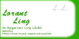 lorant ling business card